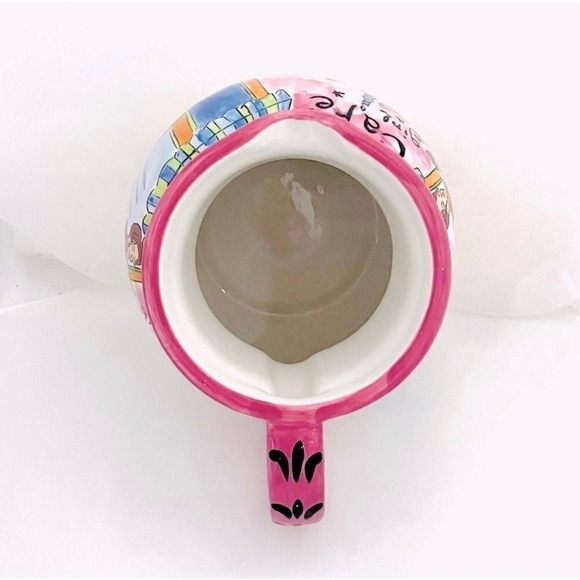 Certified International "Cafe Girl" by Jennifer Brinley Ceramic Pottery Pitcher - Picture 5 of 5